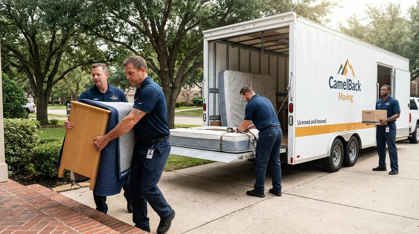 Crew loading residential truck for cross-state move from Francestown, NH